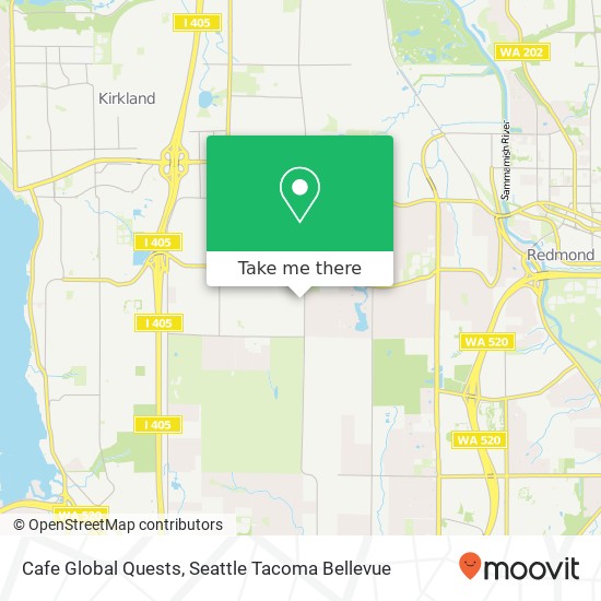 Mapa de Cafe Global Quests, 6513 132nd Ave NE Kirkland, WA 98033