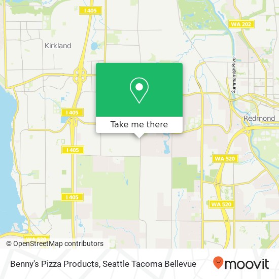 Mapa de Benny's Pizza Products, 6501 132nd Ave NE Kirkland, WA 98033