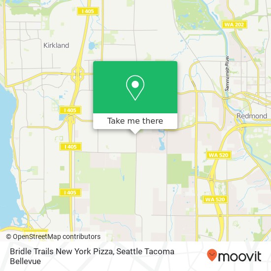Mapa de Bridle Trails New York Pizza, 6501 132nd Ave NE Kirkland, WA 98033