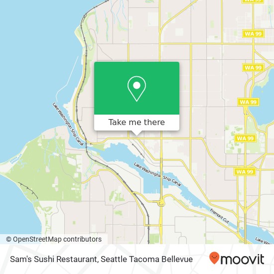 Mapa de Sam's Sushi Restaurant, 5506 22nd Ave NW Seattle, WA 98107