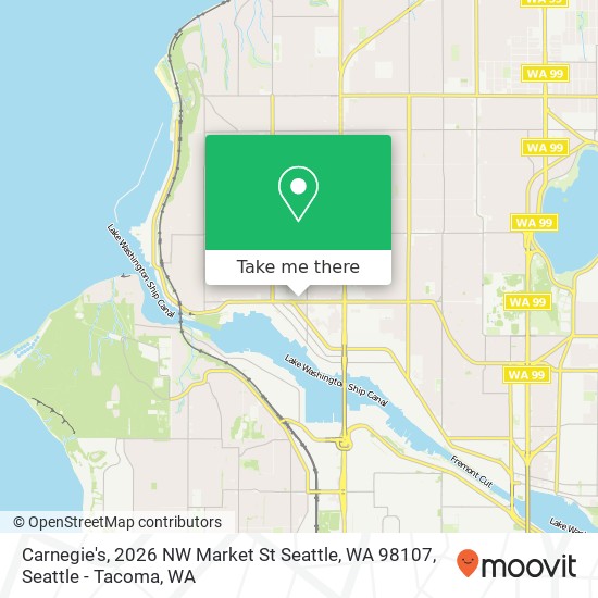 Mapa de Carnegie's, 2026 NW Market St Seattle, WA 98107