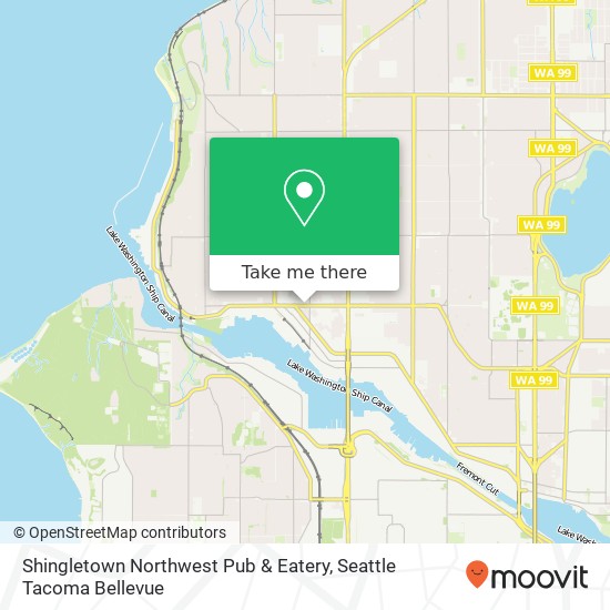 Mapa de Shingletown Northwest Pub & Eatery, 2016 NW Market St Seattle, WA 98107
