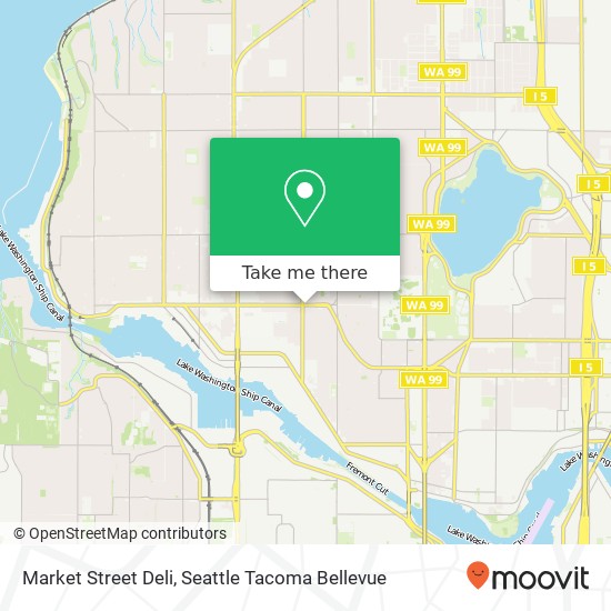 Mapa de Market Street Deli, 719 NW Market St Seattle, WA 98107