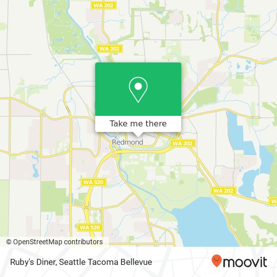 Mapa de Ruby's Diner, 16501 NE 74th St Redmond, WA 98052