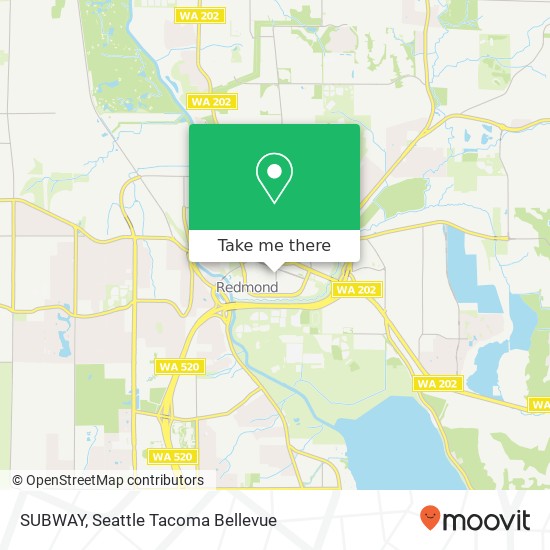 Mapa de SUBWAY, 7511 166th Ave NE Redmond, WA 98052