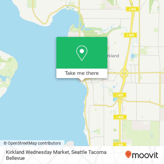 Mapa de Kirkland Wednesday Market, 25 Lake Shore Plz Kirkland, WA 98033