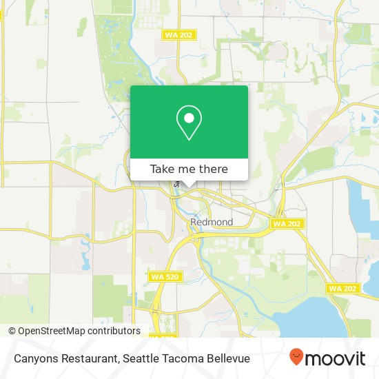 Mapa de Canyons Restaurant, 15740 Redmond Way Redmond, WA 98052
