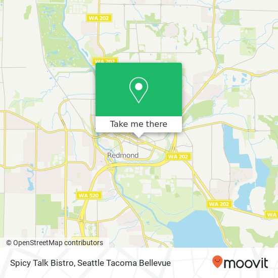 Mapa de Spicy Talk Bistro, 16650 Redmond Way Redmond, WA 98052