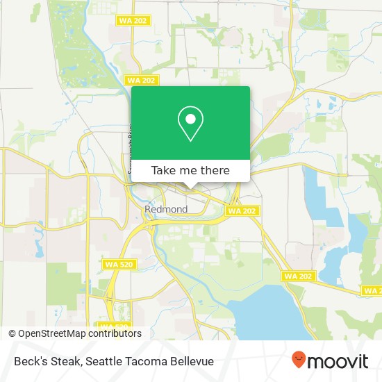 Mapa de Beck's Steak, 16651 Redmond Way Redmond, WA 98052