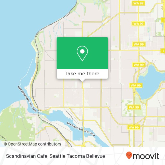 Mapa de Scandinavian Cafe, 6719 15th Ave NW Seattle, WA 98117