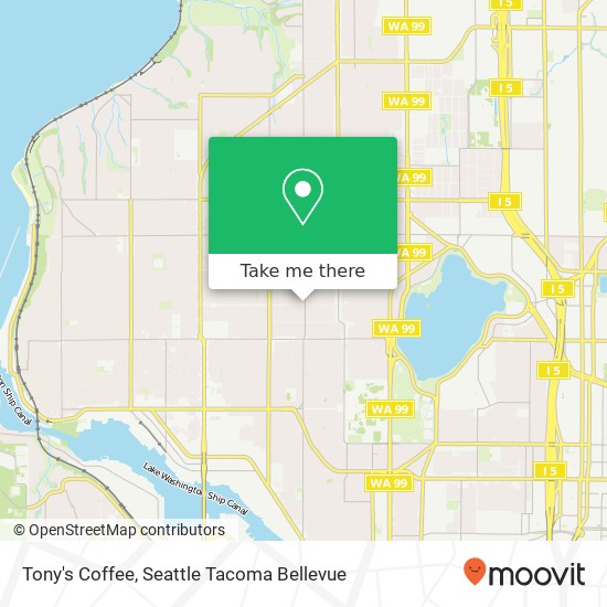 Mapa de Tony's Coffee, 7001 3rd Ave NW Seattle, WA 98117