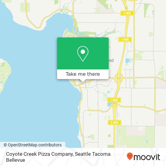 Mapa de Coyote Creek Pizza Company, 228 Central Way Kirkland, WA 98033