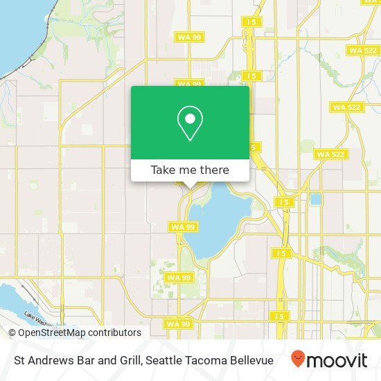 Mapa de St Andrews Bar and Grill, 7406 Aurora Ave N Seattle, WA 98103