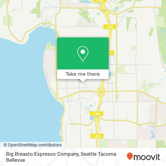 Mapa de Big Breasto Espresso Company, 642 9th Ave Kirkland, WA 98033