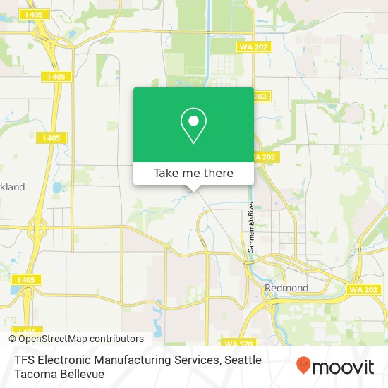 Mapa de TFS Electronic Manufacturing Services, 9461 Willows Rd NE Redmond, WA 98052