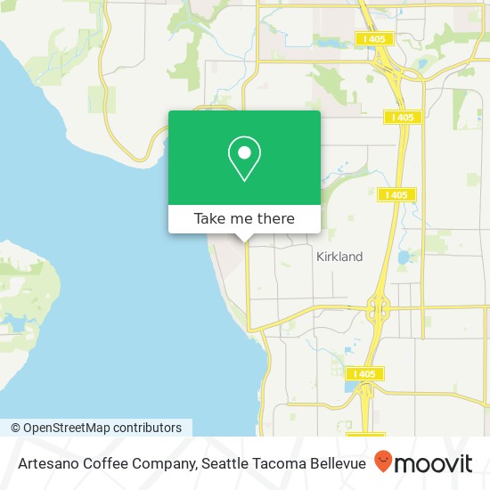 Mapa de Artesano Coffee Company, 1431 Market St Kirkland, WA 98033