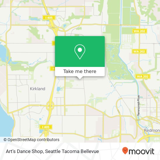 Mapa de Art's Dance Shop, 13023 NE 100th St Kirkland, WA 98033