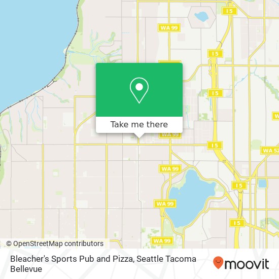 Mapa de Bleacher's Sports Pub and Pizza, 8560 Greenwood Ave N Seattle, WA 98103