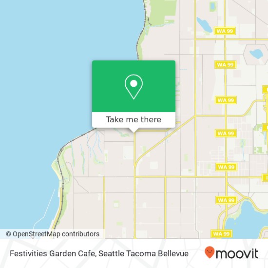 Mapa de Festivities Garden Cafe, 9701 15th Ave NW Seattle, WA 98117