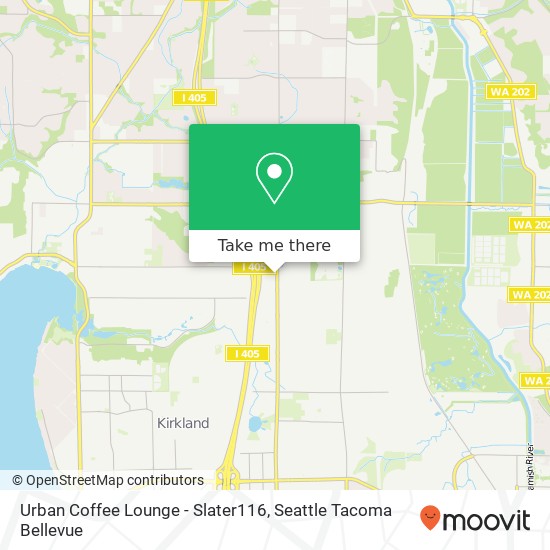 Mapa de Urban Coffee Lounge - Slater116, 12348 NE 115th Pl Kirkland, WA 98033