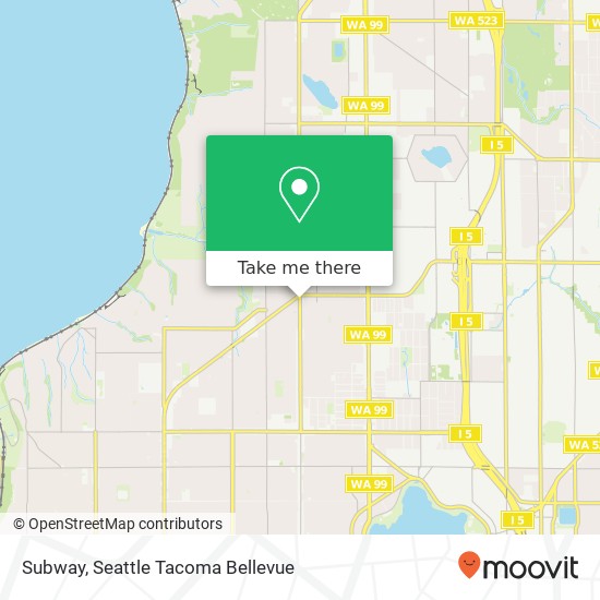 Mapa de Subway, 10406 Greenwood Ave N Seattle, WA 98133