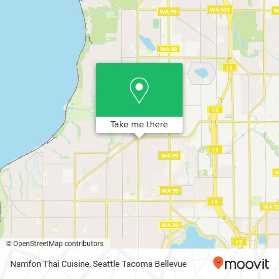 Mapa de Namfon Thai Cuisine, 10400 Greenwood Ave N Seattle, WA 98133