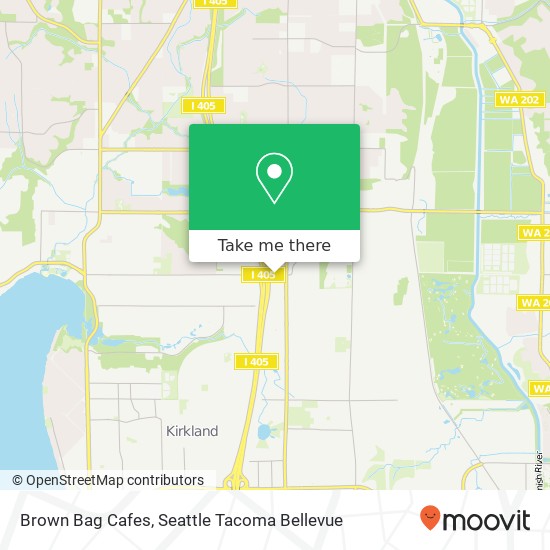Mapa de Brown Bag Cafes, 12217 NE 116th St Kirkland, WA 98034