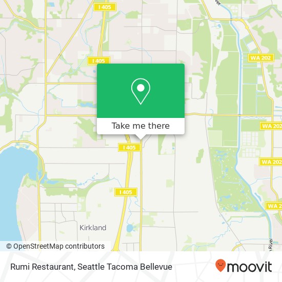 Mapa de Rumi Restaurant, 11729 124th Ave NE Kirkland, WA 98034