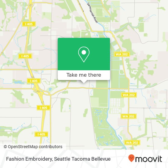 Mapa de Fashion Embroidery, 13625 NE 126th Pl Kirkland, WA 98034