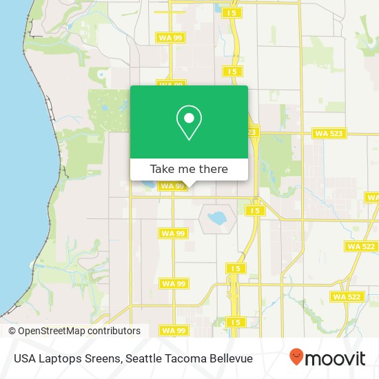 Mapa de USA Laptops Sreens, 1334 N 131st St Seattle, WA 98133