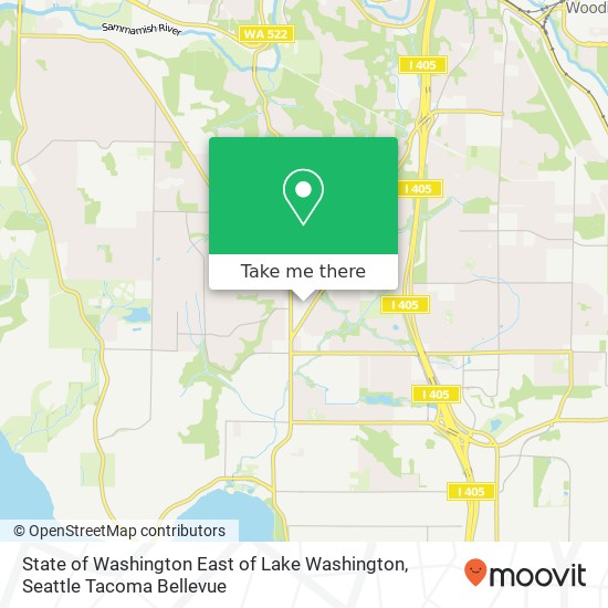 Mapa de State of Washington East of Lake Washington