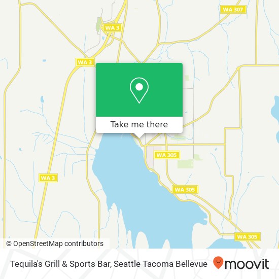 Mapa de Tequila's Grill & Sports Bar, 18932 Front St NE Poulsbo, WA 98370