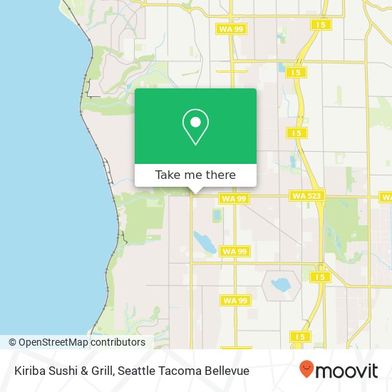 Mapa de Kiriba Sushi & Grill, 323 N 145th St Seattle, WA 98133