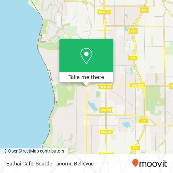 Mapa de Eathai Cafe, 14419 Greenwood Ave N Seattle, WA 98133