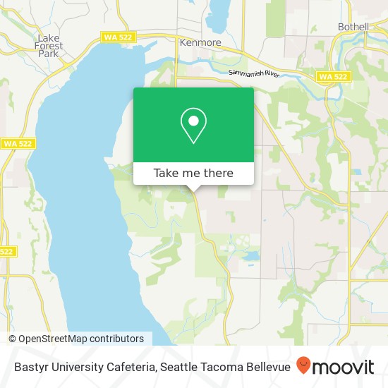 Mapa de Bastyr University Cafeteria, 14500 Juanita Dr NE Kenmore, WA 98028