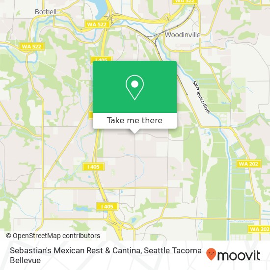 Mapa de Sebastian's Mexican Rest & Cantina, 14338 124th Ave NE Kirkland, WA 98034
