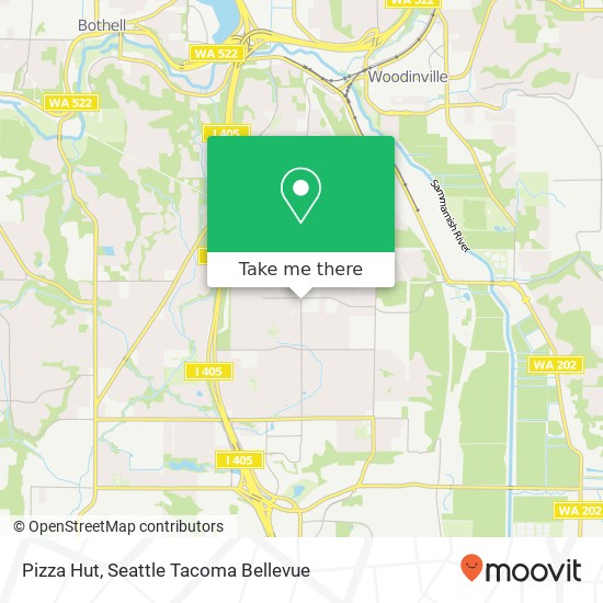 Mapa de Pizza Hut, 14330 124th Ave NE Kirkland, WA 98034