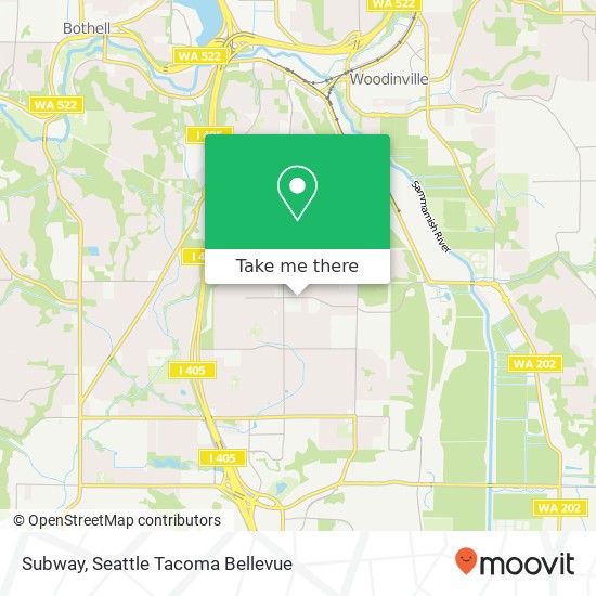 Mapa de Subway, 12523 NE 144th St Kirkland, WA 98034