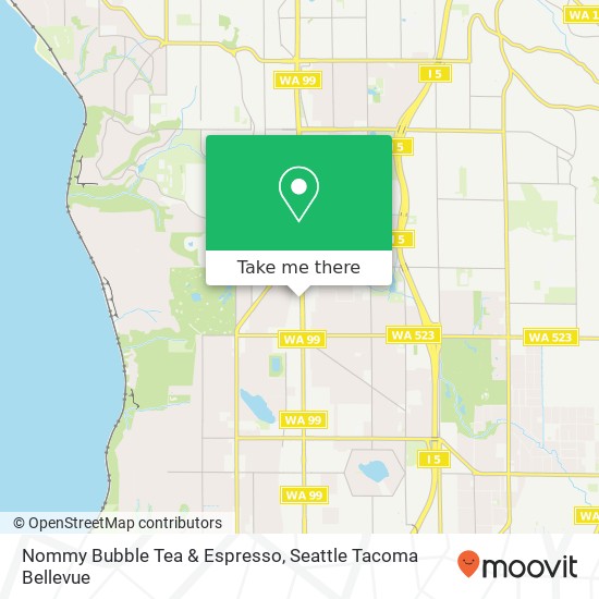 Mapa de Nommy Bubble Tea & Espresso, 15005 Aurora Ave N Shoreline, WA 98133