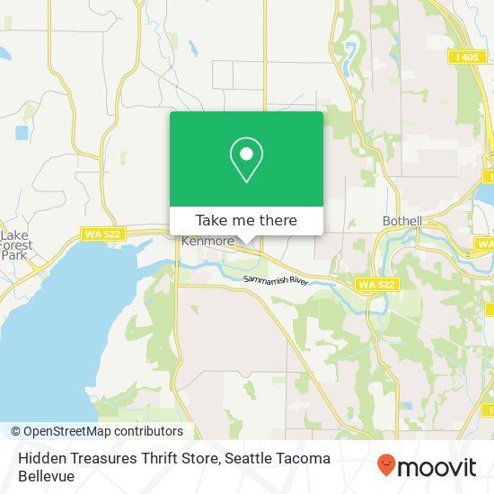 Hidden Treasures Thrift Store, 7800 NE Bothell Way Kenmore, WA 98028 map