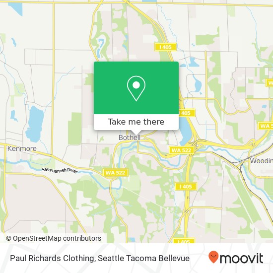 Mapa de Paul Richards Clothing, 10127 Main St Bothell, WA 98011