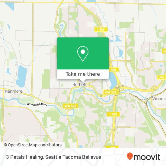 Mapa de 3 Petals Healing, 10123 Main Pl Bothell, WA 98011