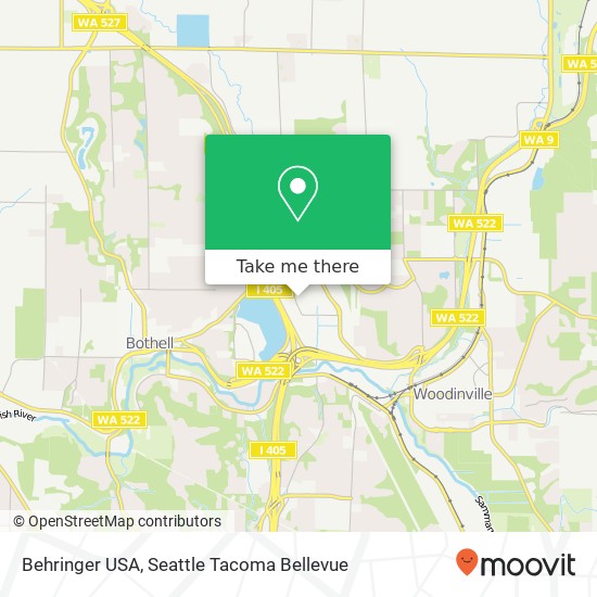 Mapa de Behringer USA, 18912 North Creek Pkwy Bothell, WA 98011