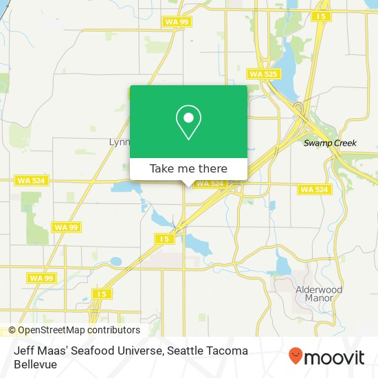 Mapa de Jeff Maas' Seafood Universe, 4309 198th St SW Lynnwood, WA 98036