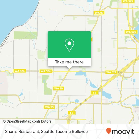 Mapa de Shari's Restaurant, 19428 WA-99 Lynnwood, WA 98036