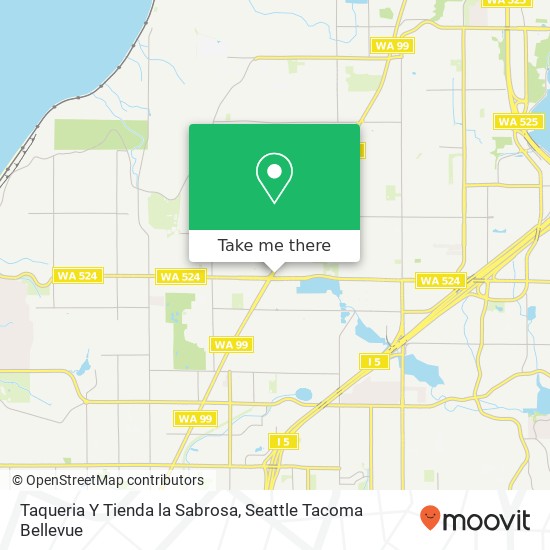 Mapa de Taqueria Y Tienda la Sabrosa, 19513 Highway 99 Lynnwood, WA 98036