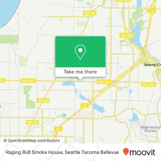 Mapa de Raging Bull Smoke House, 4911 196th St SW Lynnwood, WA 98036