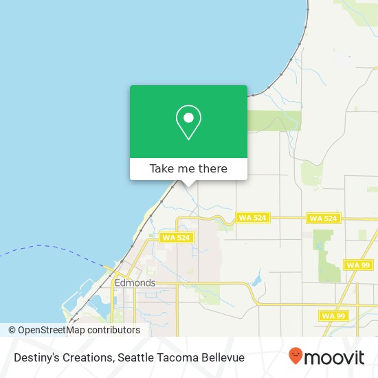 Mapa de Destiny's Creations, 9723 Cherry St Edmonds, WA 98020