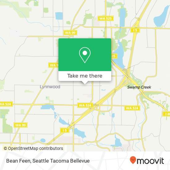 Mapa de Bean Feen, 3901 188th St SW Lynnwood, WA 98037