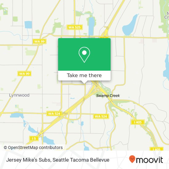 Mapa de Jersey Mike's Subs, 2701 184th St SW Lynnwood, WA 98037